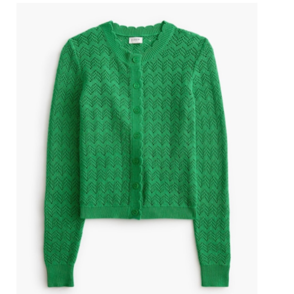 NWT Scalloped Pointelle Cardigan; Size S